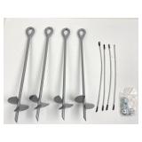 4 Ground Anchor Stakes & Hardware
