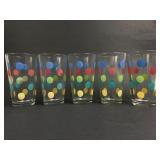 5 Libbey Polka Dot Glasses