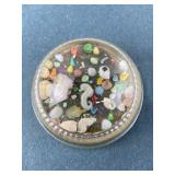 Vintage Glass Dome Seashell & Sandpaper Weight