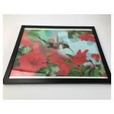 Framed Diamond Painting Of Hummingbird & Flowers