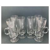 6 Clear Glass Irish Coffee Mugs