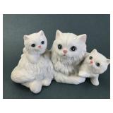 Homco White Cat Trio Figurine 7ï¿½ Long