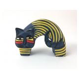 Vintage Hand Painted & Carved Wooden Cat ï¿½ 5ï¿½ï¿½