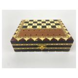 Inlaid Wood Chess & Backgammon Box