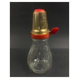 Vintage Glass Butter Churn With Red Handle