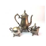 Elegant EP Brass Coffee & Creamer Set