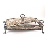 Silver-Plated Footed Serving Tray & Lid