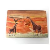Kenyan Soapstone Divided Trinket Box W/Giraffe