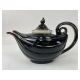 Hall Black Teapot w/Infuser With Gold Trim