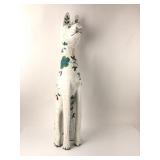 26ï¿½ï¿½ Hand-Painted Wooden Cat Sculpture