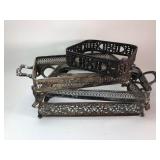 Ornate Metal Footed Trays