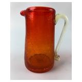 Vintage Amberina Crackle Glass Mini Pitcher
