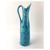 Signed MCM Blue Speckled Ceramic Vase