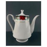 Vintage Tienshan Fine China Deck The Halls Teapot