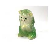 Vintage Green Ceramic Kitten Planter