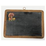 Vintage Wood-Framed Chalkboard With Art