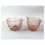 1930s Jeannette Glass Creamer & Sugar Bowl