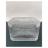 Crystal Lidded Box With Geometric Design