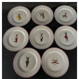 8 Vintage LTD Santaï¿½s Reindeer Plates 8ï¿½ï¿½ Diameter
