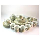 Johnson Bros Green Transferware Dinner Set