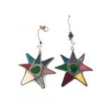 Leaded Stained Glass Seven Point Star Sun Catchers