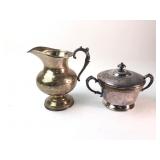 Wm Rogers Silver-Plated Sugar Bowl and Creamer