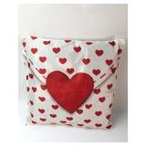Red Heart Pillow With White Background