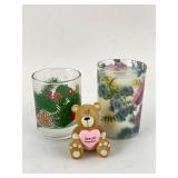 Fringe Candle & Glass With Figurine