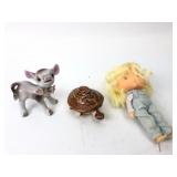 Porcelain Cow, Turtles Figurine & Doll