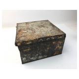 Metal Storage Box With Hinged Lid