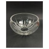Cut Glass Bowl With Etched Design