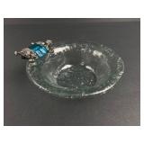 Glass Bowl With Turtle Accent