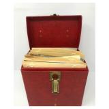 Red Vinyl Carrying Case W/ 45 RPM Records
