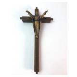 Wood & Metal Cross With Christ Figure