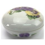 Porcelain Trinket Box With Floral Design