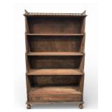 Wooden Bookshelf With Drawer & Rail Details