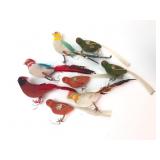 8 Vintage Decorative Bird Ornaments