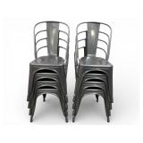 8 Metal Stacking Bistro Chairs