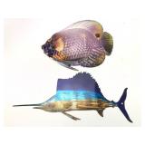 2 Metal Fish Wall Decor
