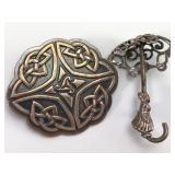 Vtg Celtic Brooch & Umbrella Pin