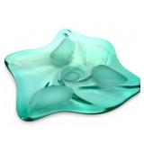 Handblown Blue & Green Glass Dish