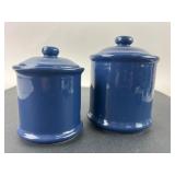 Blue Ceramic Storage Jars With Lids