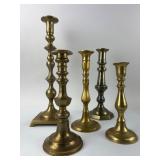 5 Brass Candlesticks