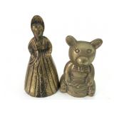 Brass Animal & Woman Bell
