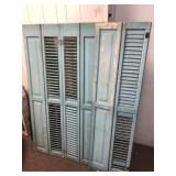 Blue Wooden Shutters With Slats