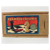 Boxwood Chessmen Set With Drawer Box