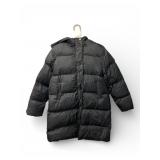 Black Puffer Coat With Hood Large
