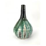 Studio Art Pottery Vase With Green Glaze