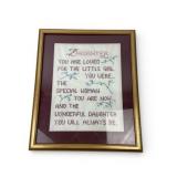 Framed Daughter Needlepoint 19ï¿½16