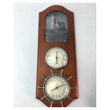 Wood Plaque With Hygrometer & Barometer